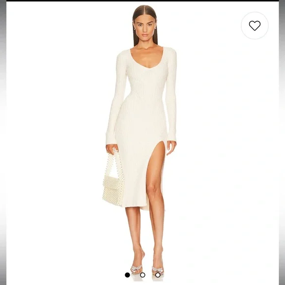 revolve midi white dress White Halter Neck Midi Dresses
